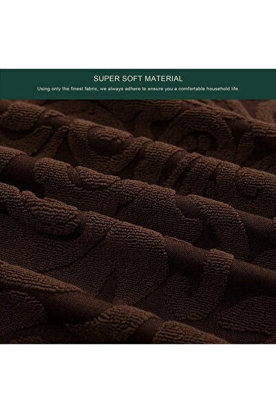 Bukela Classic Stretch Sofa Cover with Ruffled Skirt, Universal Jacquard Damask (Chocolate, 80-120 c