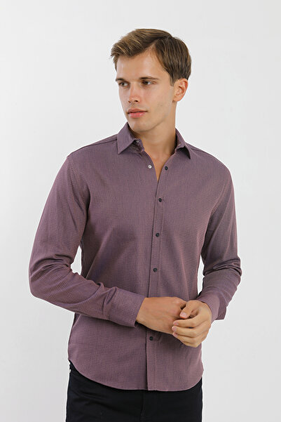 Smc by Semco Yakalı Çıtçıtlı Slim Fit Likralı Uzun Kol Erkek Gömlek