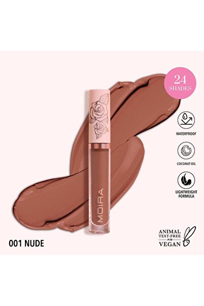 MOİRA أحمر شفاه سائل ليب ديفاين (001، لون بيج)