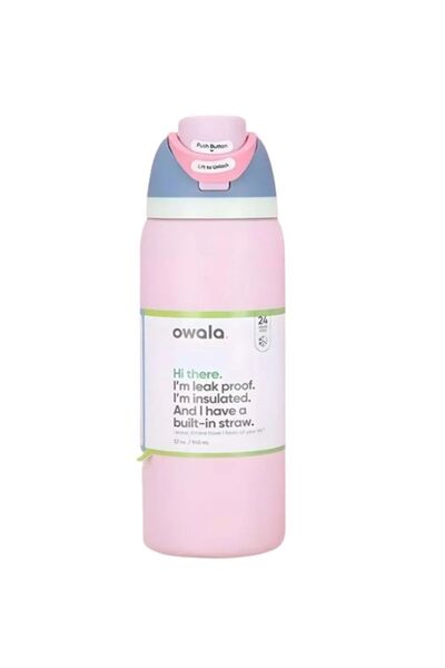 owala 32 OZ. 945 ML FreeSlip Stainless Steel Vacuum Insulated Sports Water Bottle. Pink