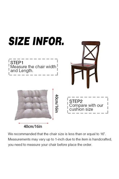 Generic Chair Cushion with Straps, Square Floor Seat Cushion, Solid Thickened Comfortable Quilted Cushion