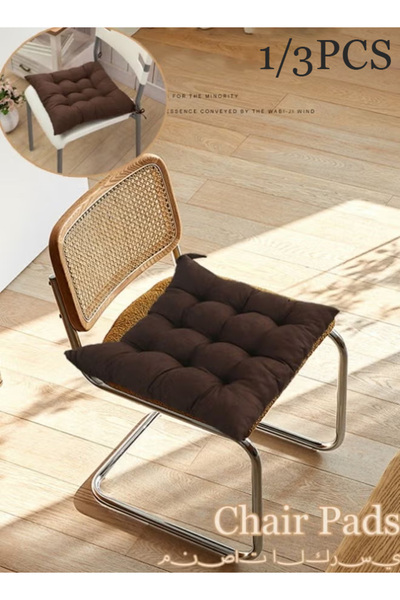 Generic Chair Cushion with Straps, Square Floor Seat Cushion, Solid Thickened Comfortable Quilted Cushion