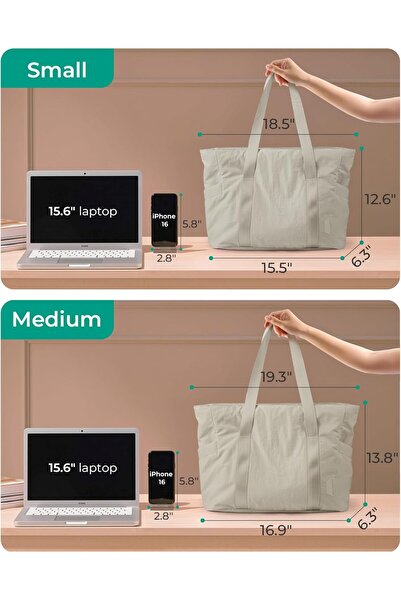 BAGSMART Large Women's Tote Bag with Top Handle and Buckle for Yoga Mat, Gym, Work, School