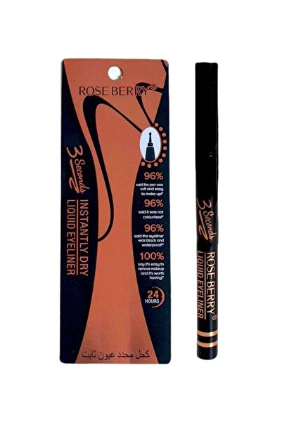 ROSE BERRYY Rose Berry Liquid Eyeliner - Instant Dry, Long-lasting up to 24 Hours (Black)