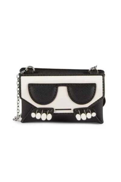 Karl Lagerfeld Faux Leather Cardholder-On Chain