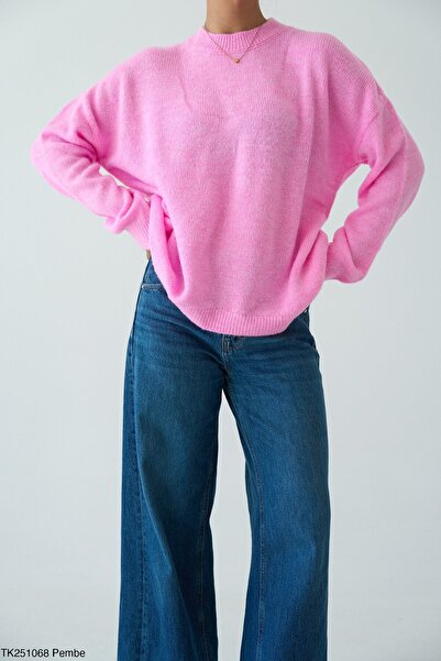 cemo Bisiklet Yaka Oversize Triko Kazak