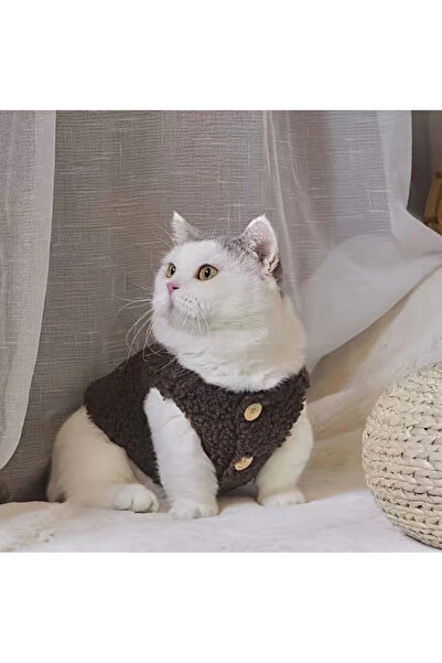 KAYHN KYHN🐾Peluş Düğmeli Kedi Yeleği – Yumuşak, Sıcak, Rahat | Sevimli Kışlı...