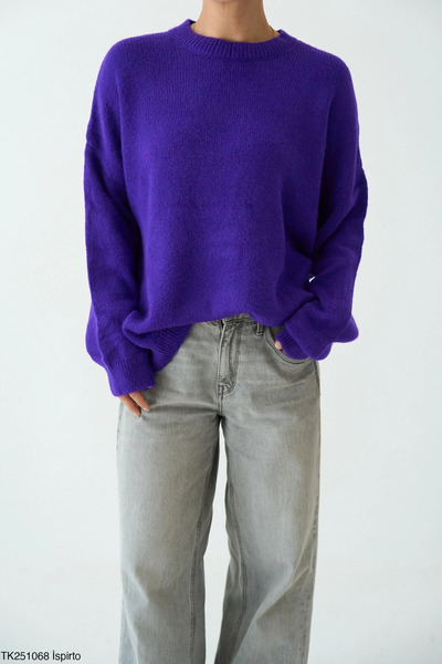 cemo Bisiklet Yaka Oversize Triko Kazak