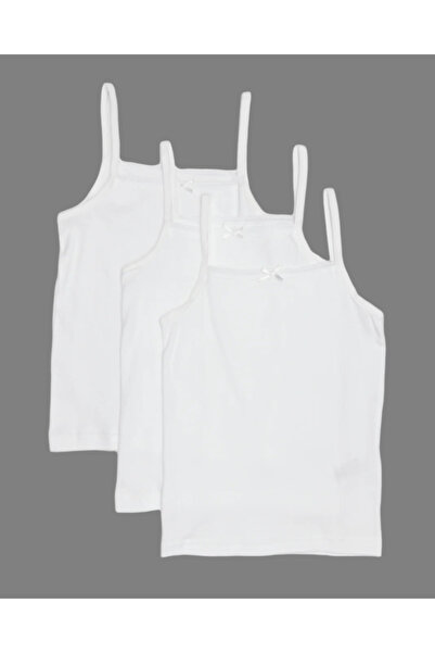 REDTAG Senior Girls White Basic Vest Set (Pack Of 3)