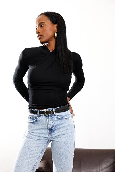 5in1Canpolat Black Collar Detailed Bodysuit 2644