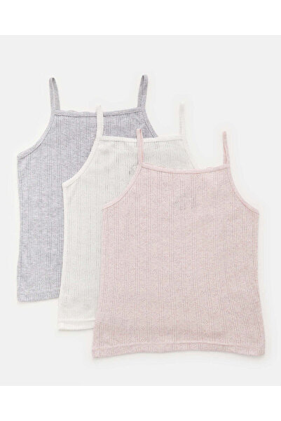 REDTAG Girls Assorted Solid Vest Set (Pack of 3)