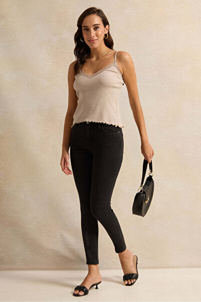 REDTAG Women Brown Strappy Lace Vest