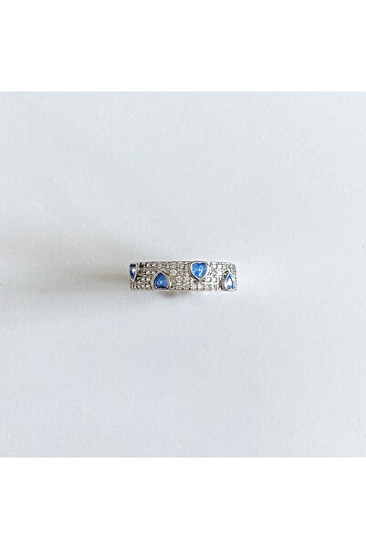 GOX Blue Stone Heart Ring