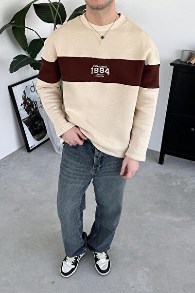 HAFKAGİYİM Κρέμα 1994 Λεπτομέρεια κεντήματος oversized ιδρώτας