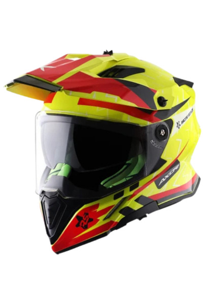 AXOR X-CROSS SARI VİZÖRLÜ FULL FACE KAPALI CROSS KASK