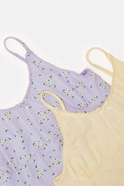 REDTAG Girls Yellow And Blue Vest Set (Pack Of 2)