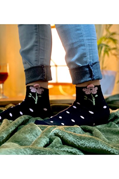 magıcgrange 3-Piece Cotton Embroidered Patterned Socks Set – Grade a Fabric, Women & Girls School Student Comfort&Soft