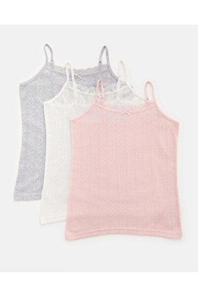 REDTAG Senior Girls Assorted Vest Set (Pack of 3)