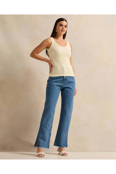 REDTAG Women Yellow Plain Vest