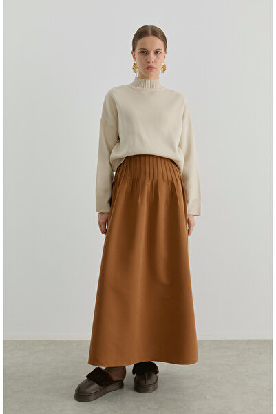 Fatma Atasoy Nervürlü Kiremit Trenç Etek