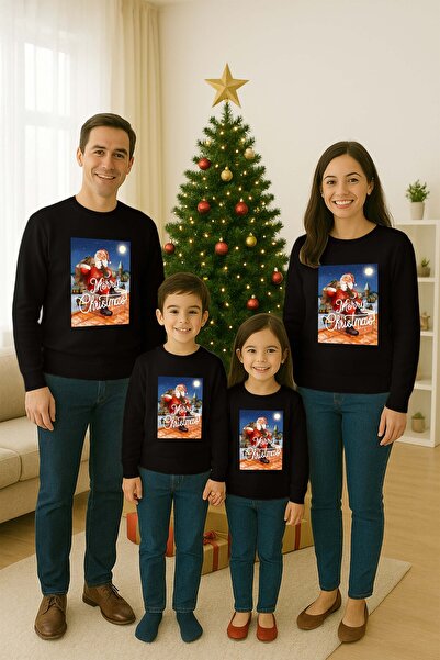 SEDİRLİ Unisex La mulți ani Anul Nou cu imprimeu pentru adulți și copii Swea ...