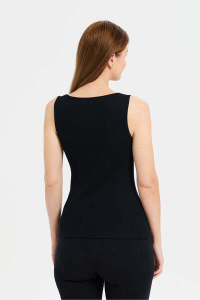 REDTAG Black Plain Rib Vest