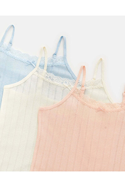 REDTAG Senior Girls Assorted Vest Set (Pack of 3)