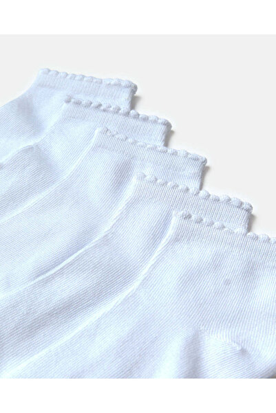 REDTAG Senior Girls White High Ankle Socks (5 Pairs)