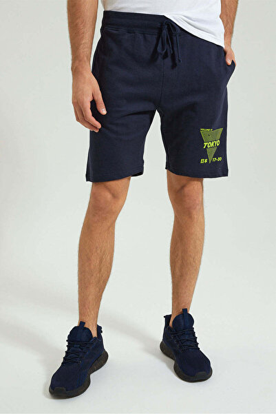 REDTAG Navy Elasticated Waist Short