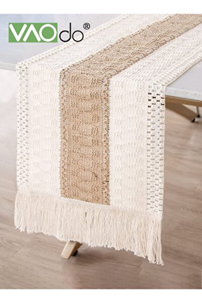 VAODO Boho Table Runner with Tassels, Home Decor Long Farmhouse Rustic Table ...