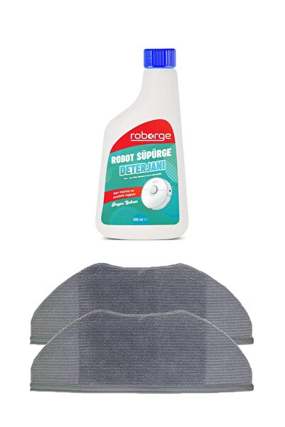 Roborge Xiaomi Mop 2 Lite Robot Vacuum Cleaner 2-Pack Mop Cloth + Robot Vacuum Cleaner Detergent - White Soap