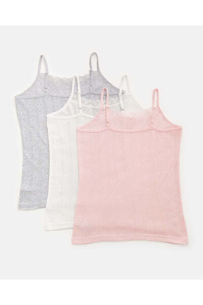 REDTAG Senior Girls Assorted Vest Set (Pack of 3)