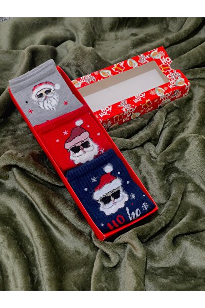 magıcgrange 3-Piece New Year's Socks Set – Bearded Design, Cotton, Stitch-Free , a Quality, Gift Boxed New Year