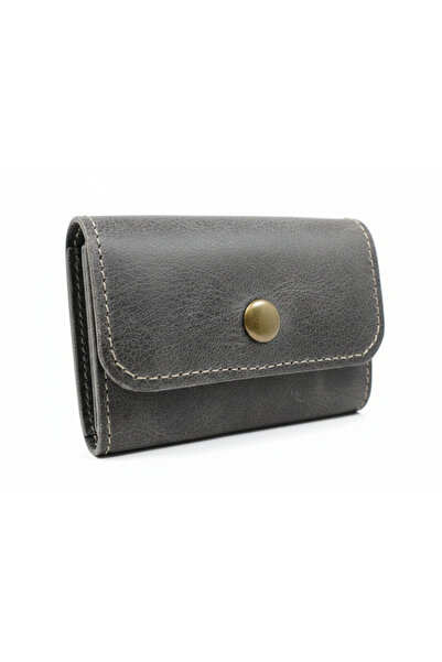 Self Leather Genuine Leather Accordion Card Holder 10 Card Capacity