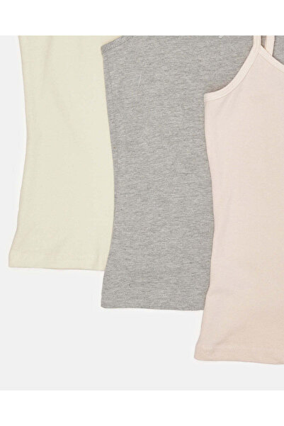 REDTAG Girls Assorted Plain Basic Vest Set (Pack Of 3)