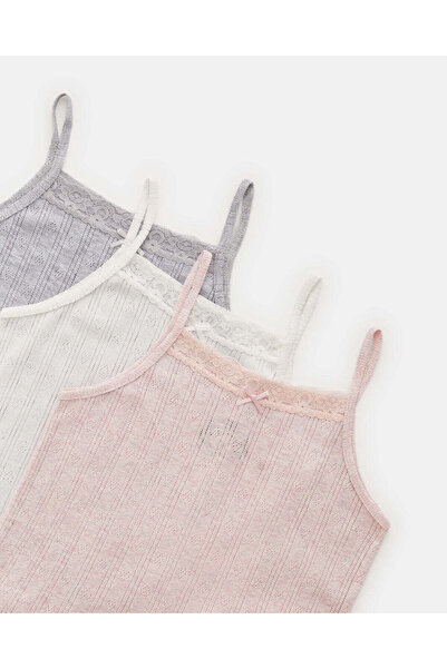 REDTAG Girls Assorted Solid Vest Set (Pack of 3)