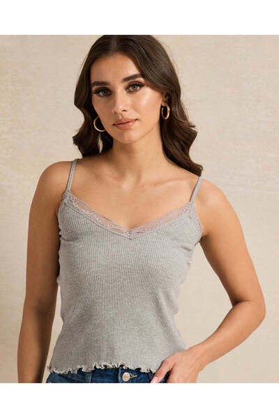 REDTAG Women Grey Strappy Lace Vest