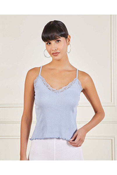 REDTAG Women Blue Strappy Lace Vest