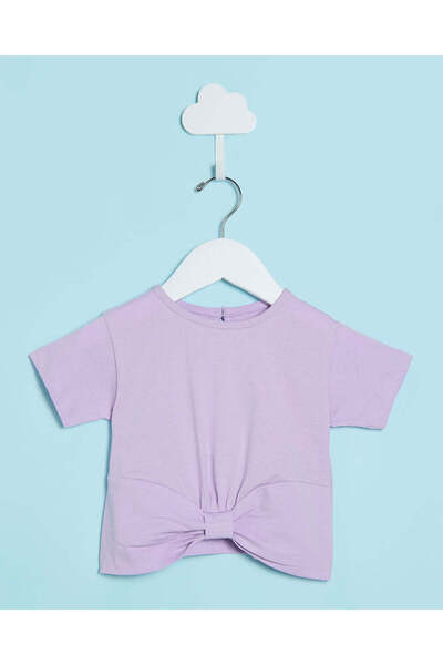 REDTAG بلوزة أرجوانية كاجوال للبنات الرضع مع فيونكة