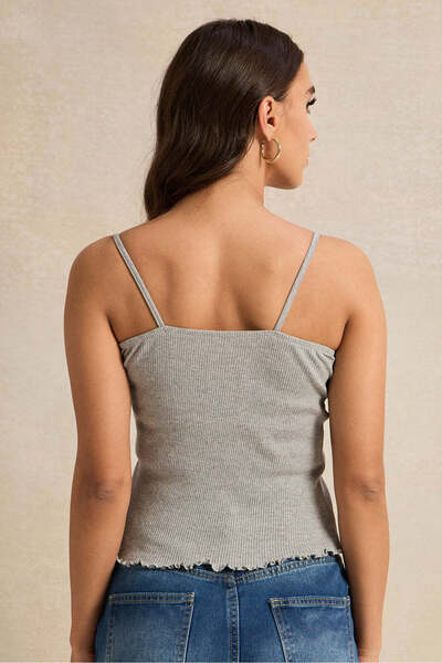 REDTAG Women Grey Strappy Lace Vest