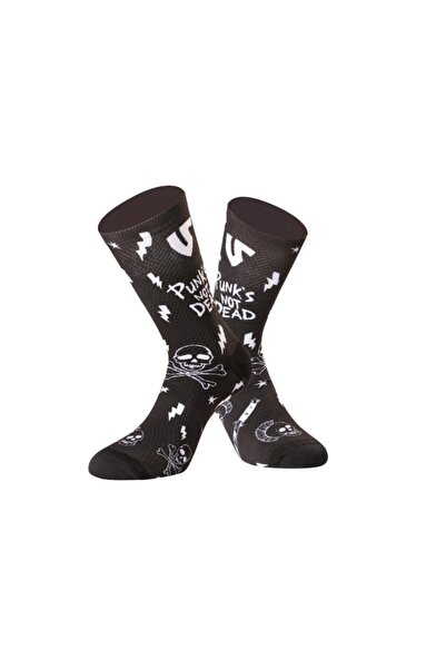Under Shield Punk Not Dead Printed Sports Socks for Men, 42/46 Black