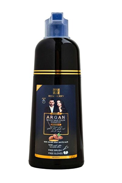 roseberry Rose Berry Shampoo Hair Dye with Argan Oil - Black