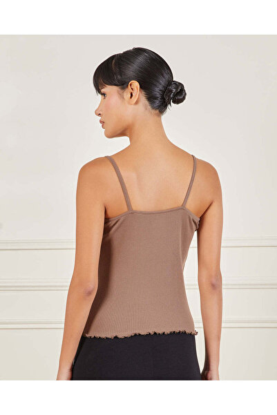 REDTAG Women Taupe Strappy Lace Vest