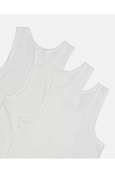 REDTAG Senior Boys White Basic Vest Set (Pack Of 3)