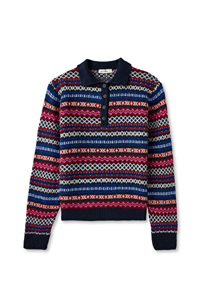 Mudo Jacquard Polo Neck Sweater