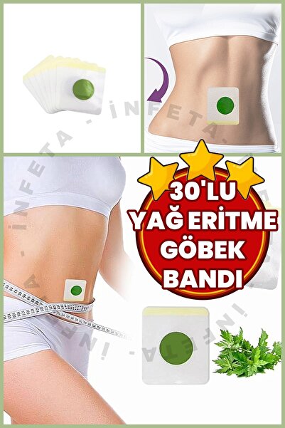 İnfeta 30 Adet Göbek Bandı Yağ Eritme Bölgesel İncelme Bandı Göbek Bel Bandı