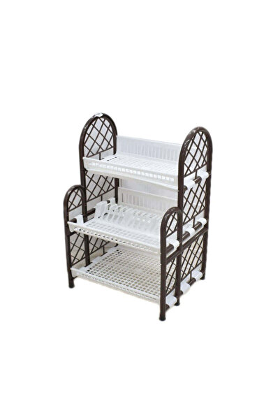 Dove رفوف تخزين بلاستيكية مع مصفاة أطباق ثلاثية الطبقات NTK 218