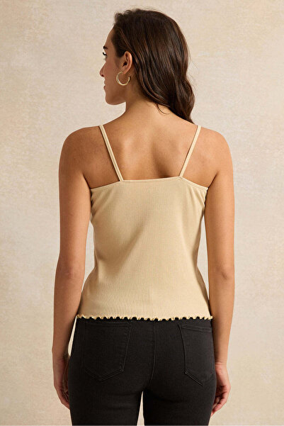 REDTAG Women Beige Strappy Lace Vest