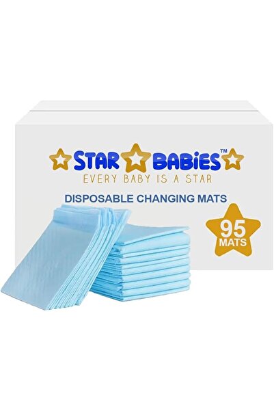 STAR BABiES Disposable Baby Diaper Changing Mat, (Size 45 x 60 cm), Blue Colo...