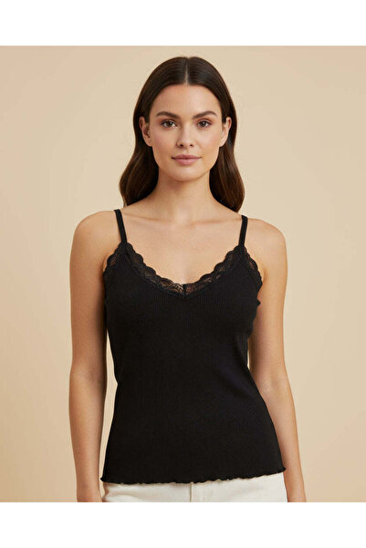 REDTAG Black Strappy Lace Vest